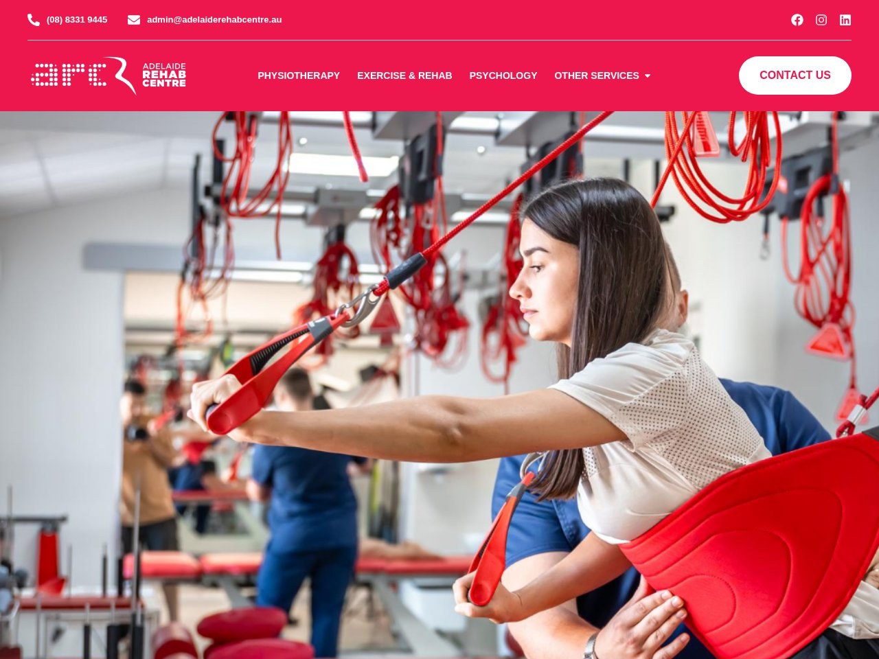 Adelaide Rehab Centre website design preview